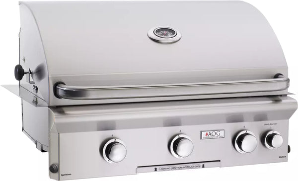 American Outdoor Grill 30 Inch Built-in Gas Grill with 540 sq. in. Cooking Surface, 3 15,000-BTU Primary Burners, Analog Thermometer and Stainless Steel Construction: Liquid Propane, "T" Series