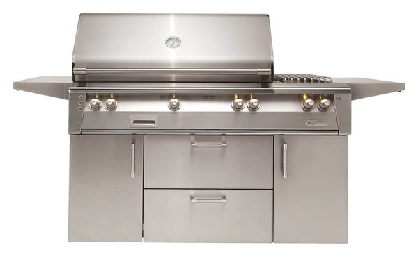 Alfresco 56-Inch Freestanding Grill with Side Burner and Rotisserie