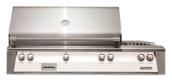 Alfresco 56-Inch Built-In Deluxe Gas BBQ Grill With Side Burner & Rotisserie