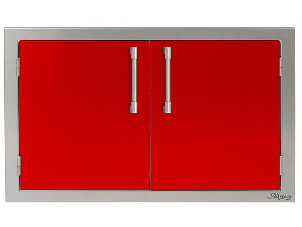 Alfresco 30 Inch Double Access Doors-Red