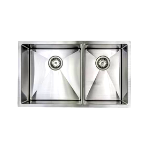 E-Stainless Double Uneven: 32 x 19 x 10 Inch Bowl Depth with Very Small Radius Corners