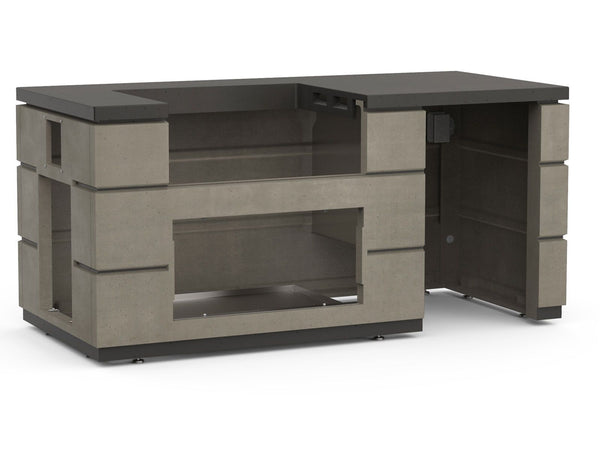 Fire Magic Contemporary Pre-Fab Pizza Oven Island with Refrigerator Cut-out