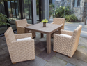 Kingsley Bate Sierra Eco-Teak 39.5 Inch Wide Square Dining Table with Umbrella Hole