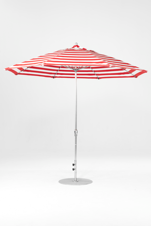 864FMC-012 Red Stripe-Brushed Silver