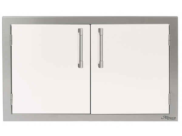 Alfresco 30 Inch Double Access Doors-signal white