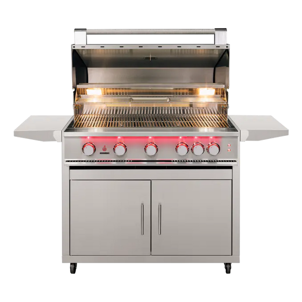 TrueFlame 40 Inch 5 Burner Gas Grill with Cart