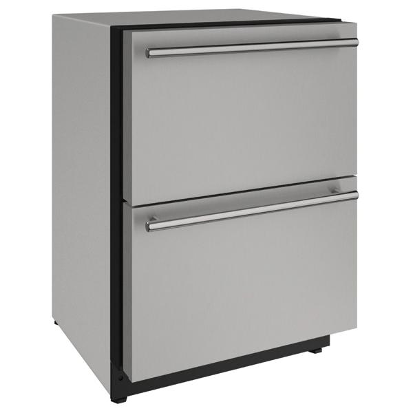 U-Line Refrigerator Drawers 24" Stainless Solid 115v