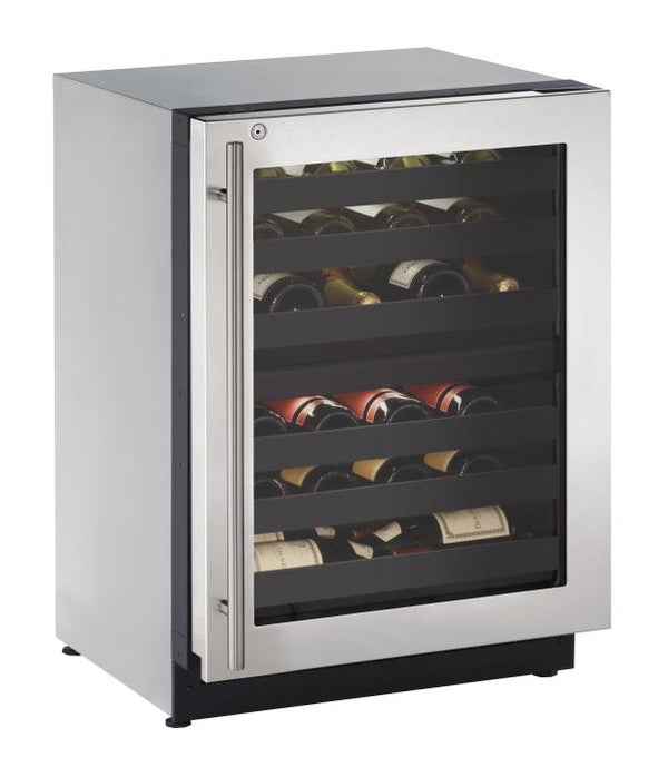 U-Line Wine Captain 24" Dual Zone Lock Right Hinge Stainless Frame 115v