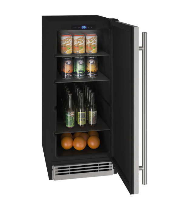 U-Line Solid Refrigerator 15" Reversible Hinge Stainless Solid 115v