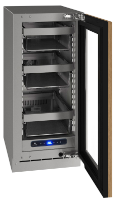 U-Line Glass Refrigerator 15" Reversible Hinge Integrated Frame 115v