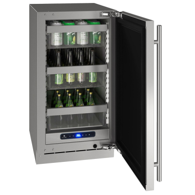 U-Line Solid Refrigerator 18" Reversible Hinge Stainless Solid 115v