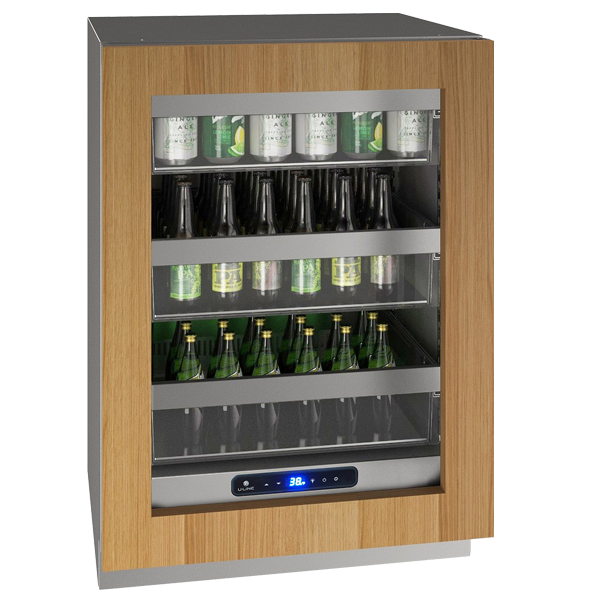 U-Line Glass Refrigerator 24" Reversible Hinge Integrated Frame 115v