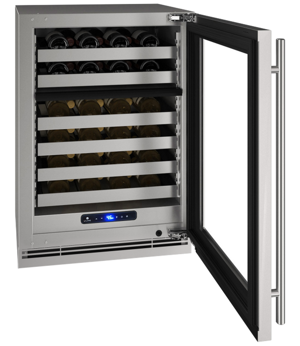 U-Line 24 Inch Indoor Wine Cooler with Glass Door