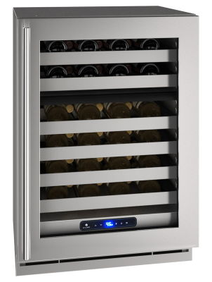 U-Line 24 Inch Indoor Wine Cooler with Glass Door