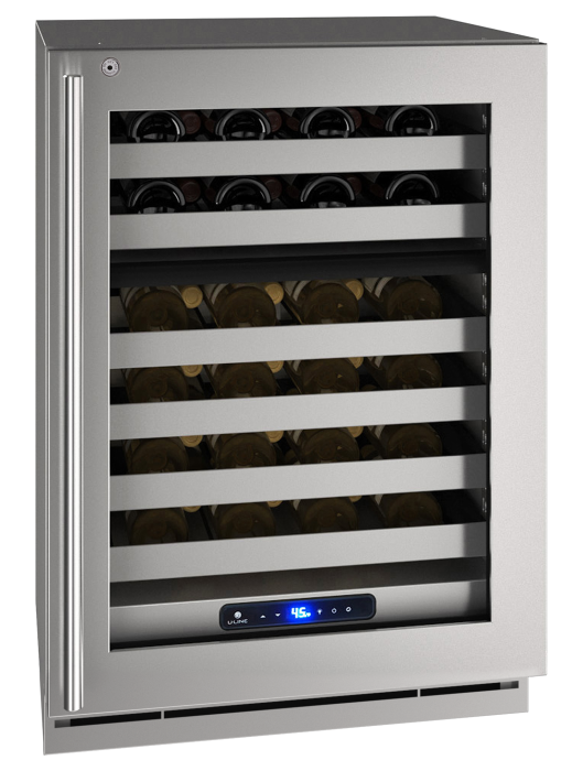 U-Line 24 Inch Indoor Wine Cooler with Glass Door and Lock