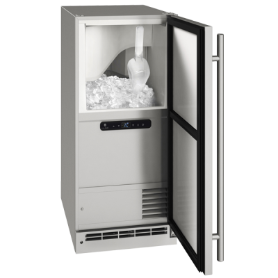 U-Line Outdoor Clear Ice Machine 15" Pump Reversible Hinge Stainless Solid 115v