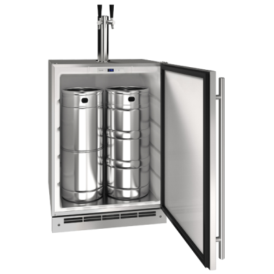 U-Line 24 Inch Outdoor Kegerator with Solid Door