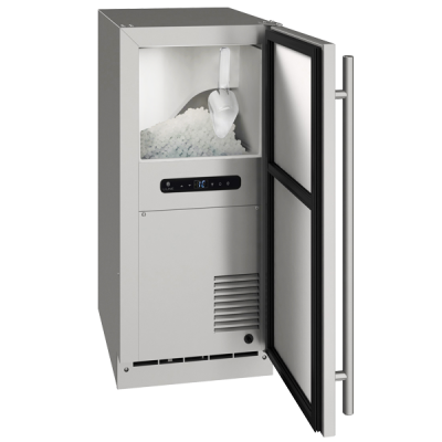 U-Line Outdoor Nugget Ice Machine 15" Pump Reversible Hinge Stainless Solid 115v