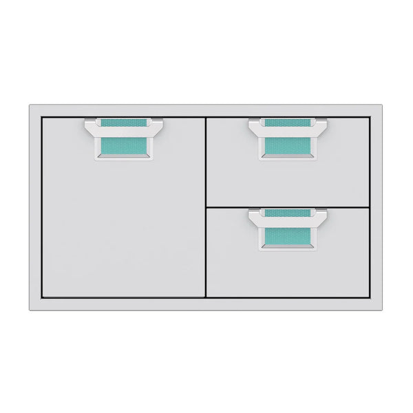 Aspire by Hestan 36 Inch Double Drawer and Storage Door Combo