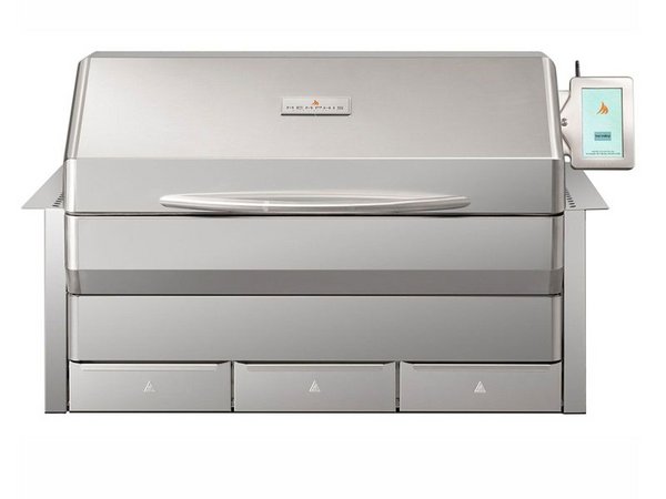 Smart Wi-Fi controlled built-in pellet grill stainless steel finish