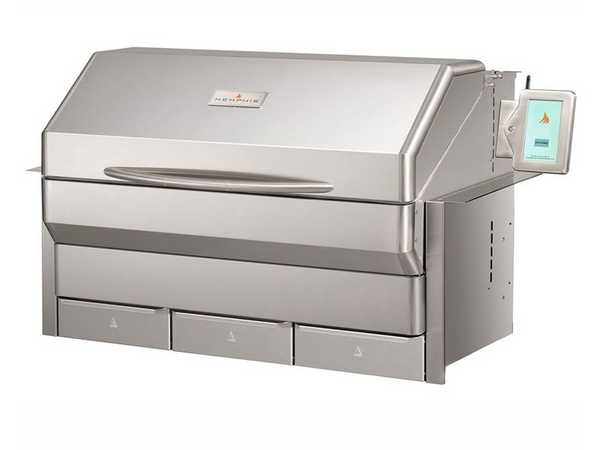 Smart Wi-Fi controlled built-in pellet grill stainless steel finish