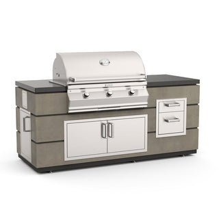 Fire Magic Contemporary Pre-Fab Choice Island with Double Drawer Cut-out