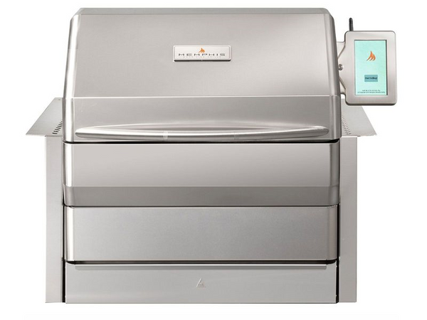 Luxury built-in pellet grill with digital Wi-Fi control panel