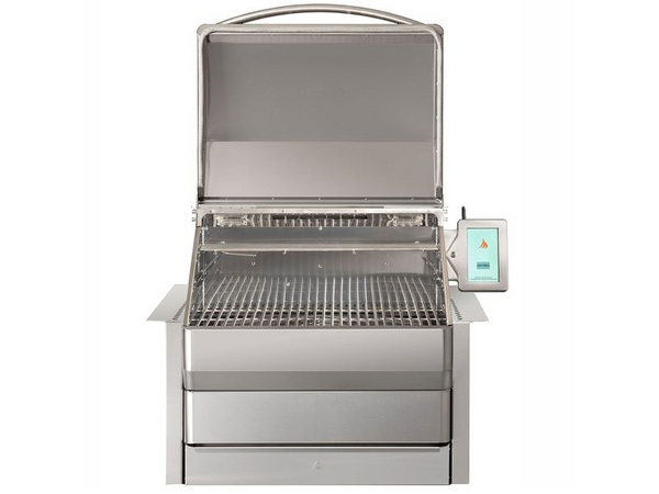 Luxury built-in pellet grill with digital Wi-Fi control panel
