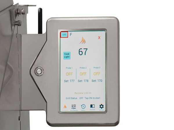 Luxury built-in pellet grill with digital Wi-Fi control panel