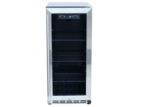 Summerset 15 Inch Outdoor Refrigerator with Glass Door and Lock