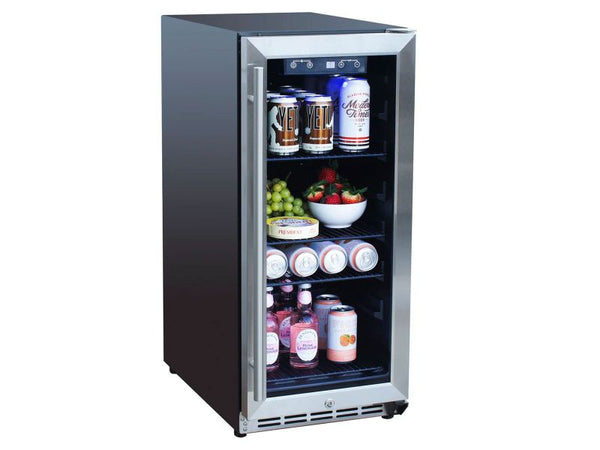 Summerset 15 Inch Outdoor Refrigerator with Glass Door and Lock