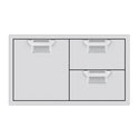 Aspire by Hestan 36 Inch Double Drawer and Storage Door Combo