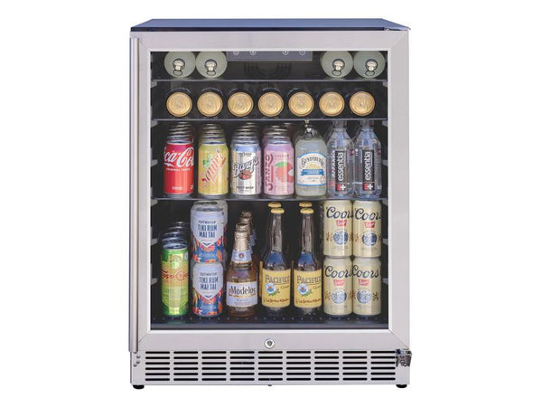 Summerset 24 Inch Outdoor Refrigerator with Glass Door and Lock