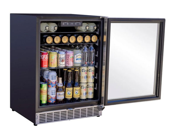Summerset 24 Inch Outdoor Refrigerator with Glass Door and Lock