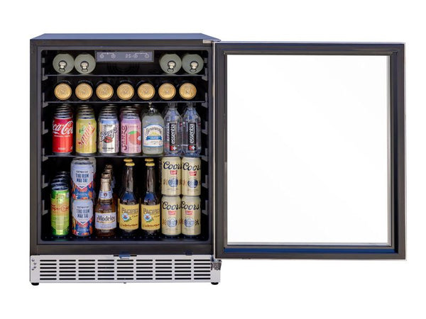 Summerset 24 Inch Outdoor Refrigerator with Glass Door and Lock