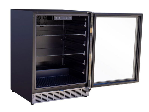 Summerset 24 Inch Outdoor Refrigerator with Glass Door and Lock