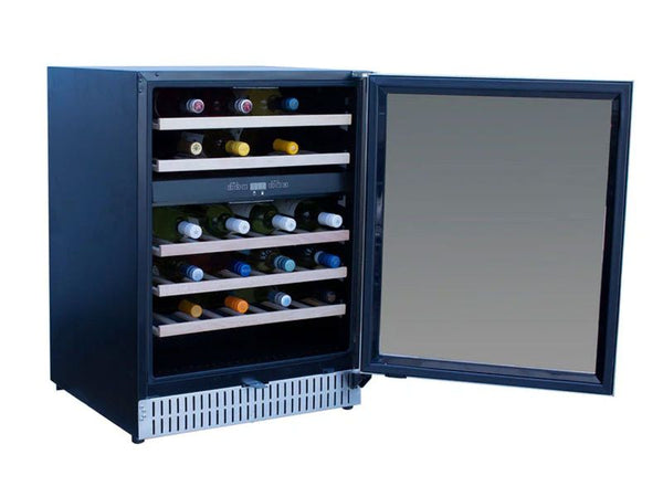 Summerset 24 Inch Outdoor Dual Zone Wine Cooler with Glass Door and Lock