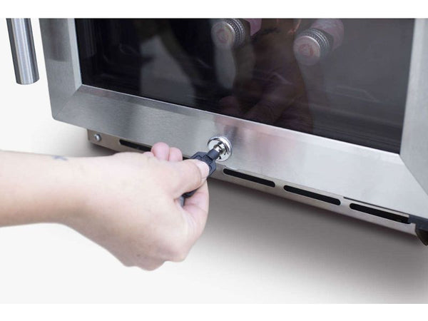 Summerset 24 Inch Outdoor Dual Zone Wine Cooler with Glass Door and Lock