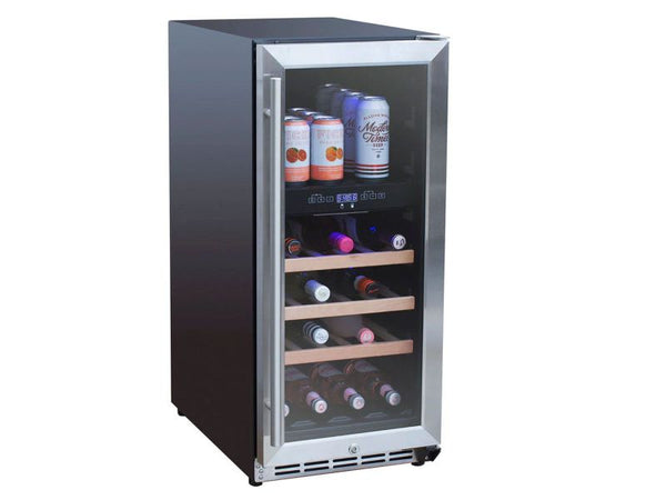Summerset 15 Inch Outdoor Dual Zone Wine Cooler with Glass Door and Lock
