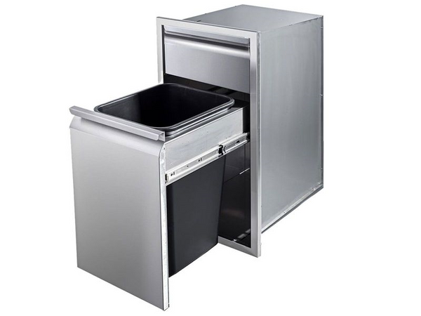 Durable Stainless Steel Single Drawer with Trash Drawer by Memphis