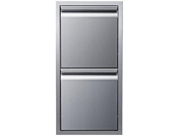 Premium Stainless Steel 15" Two Drawer Stack by Memphis