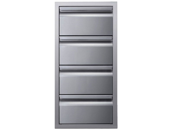 Memphis 15" Four Drawer Stack | Stainless Steel BBQ Storage