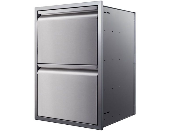 Memphis 21-Inch Two Drawer Stack – Outdoor Kitchen Storage