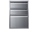 Memphis 21-Inch Three Drawer Stack – Outdoor Kitchen Storage