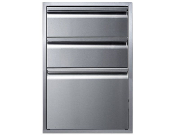 Memphis 21-Inch Three Drawer Stack – Outdoor Kitchen Storage