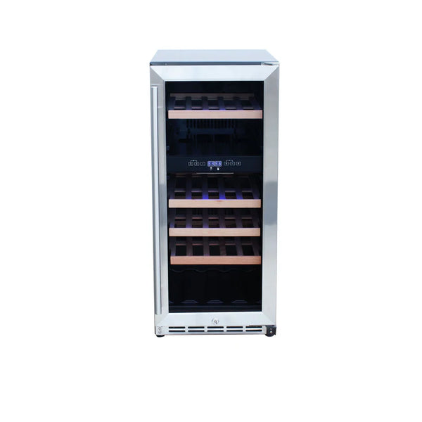 American Made Grills 15 Inch Outdoor Wine Cooler with Glass Door and Lock