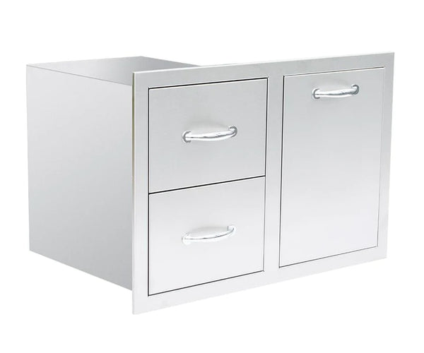 American Made Grills 33 Inch 2 Drawer and Vented Pullout Liquid Propane Tank Door