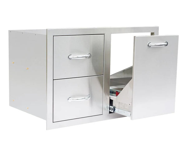 American Made Grills 33 Inch 2 Drawer and Vented Pullout Liquid Propane Tank Door