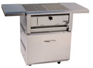 Luxor 30 Inch Freestanding Charcoal Grill with Open Top