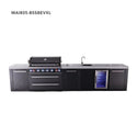 Mont Alpi 6-Burner Black Series Outdoor Kitchen Island With Beverage Center & XL Storage Cabinet